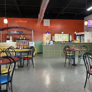 Inside seating. Order at counter.