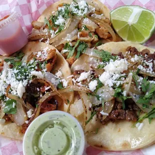 Tacos with added grilled onions, very good.