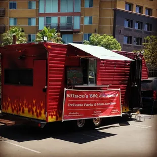Our BBQ trailer set-up at Angel City Brewery on the 4th of July.