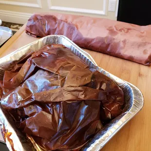Beef Ribs and Babyback Ribs Wrapped