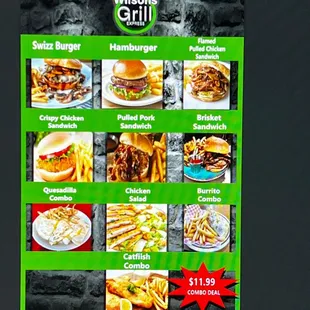 a menu for a restaurant