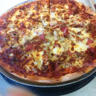 All meat pizza! Yum!