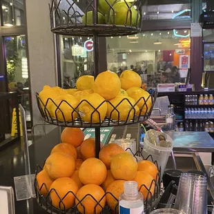 Hand sanitizer and fresh citrus