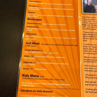 Salads, Drinks, just meat, and Desserts!!