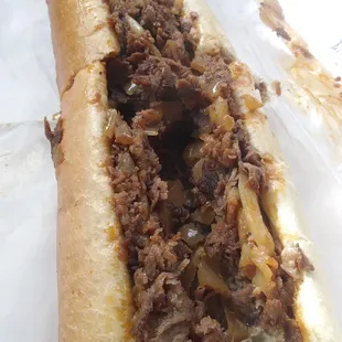 The delicious Rib-Eye cheesesteak i enjoyed today.