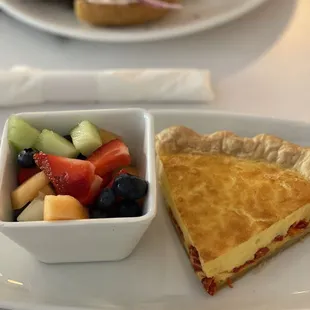 House made quiche with fresh fruit