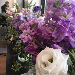 Beautiful fresh flowers next to big, bright Windows!