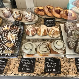 a variety of pastries