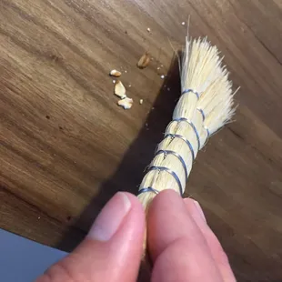 Handmade little broom from Japan! Perfect for dusting those crumbs off my dining room table!
