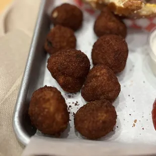 Deep fried mushrooms almost burnt