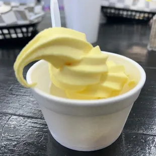 The owner offered a free sample of his Banana Ice Cream. My wife loved it. I don&apos;t like Ice Cream, it was good.