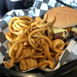 Midwest burger and curly fries. Well worth it.