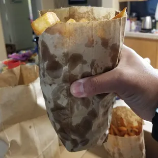 Bag 'o fries! Pretty good.  I couldn't finish them!