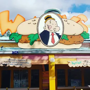 a cartoon character on a hot dog