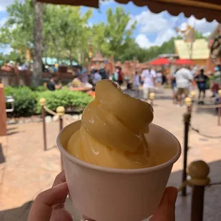 Dole whip pineapple sorbet in a cup