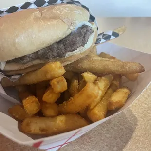 1. The Wimpy Burger. Bacon and pepper Jack.  Battered Fries