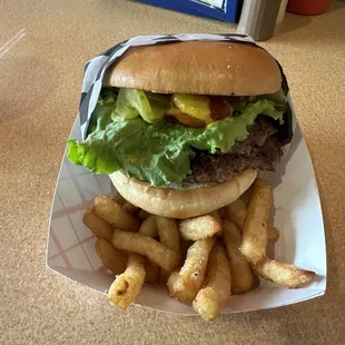 2. Signature Double Burger with fries