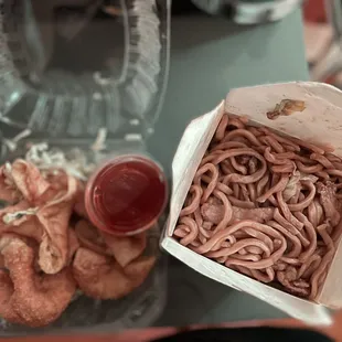 Crab Rangoon &amp; Chicken Chow Mein