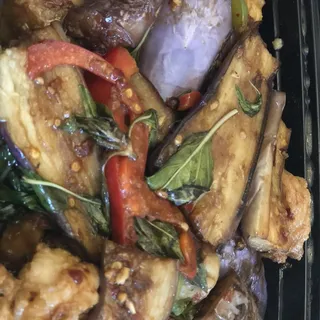 Basil Eggplant with Prawns