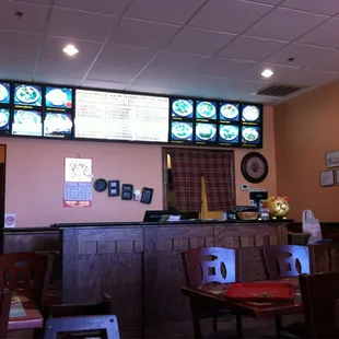 a view of a restaurant's menu