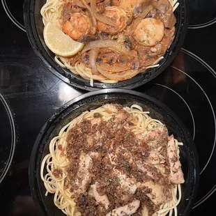Chicken Olio and Shrimp with Scollops