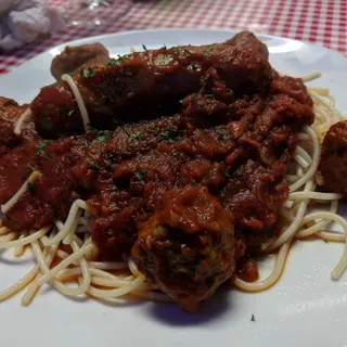 Spaghetti Sausage and Meatball
