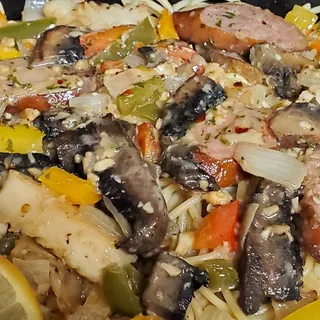 Calamari and Sausage Portobello