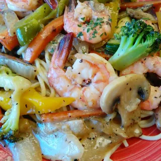 Shrimp Vegetable Spaghetti