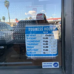 Hours of Operation 1.17.23