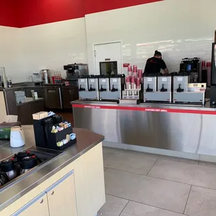 a coffee shop counter