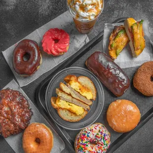 a variety of donuts