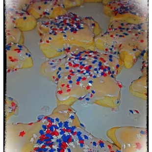 4th of July stars with Strawberry filling
