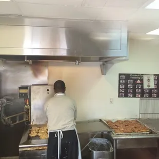 Looks like fritters and cinnamon rolls coming out hot!