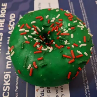 12/21/23 Frosted Cake Donut with Sprinkles