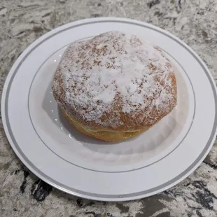 1/12/23 Filled Donut with Lemon Jelly and Powdered Sugar