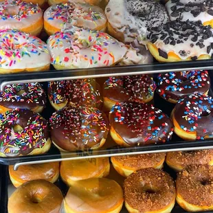 food, donuts, dough desserts