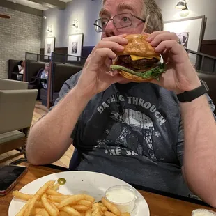 Classic cheeseburger and fries