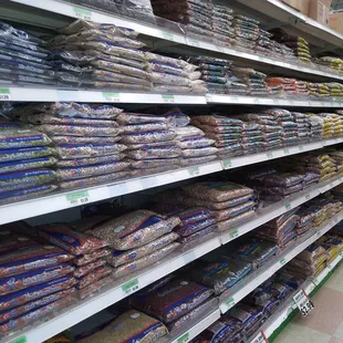 shelves of food
