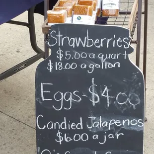 Fresh strawberries and eggs