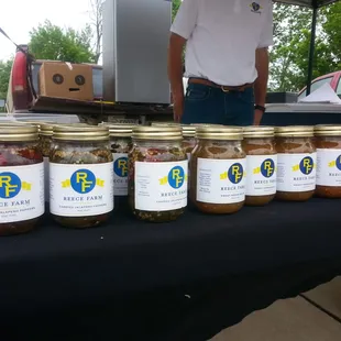 Reece Farms selling their awsome relishes and let you sample them as well.