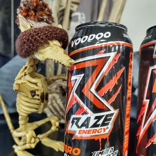 Full selection of RAZE energy drinks