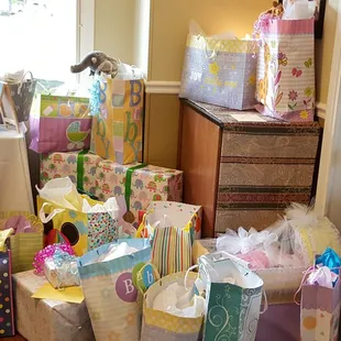 We often work with folks on showers - baby and bridal. Hosts tell us they enjoy "showering" here because of the home environment.