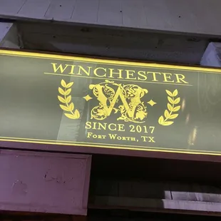 Sign above the door
