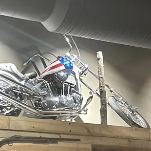 a motorcycle on display