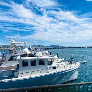 a boat docked at a dock