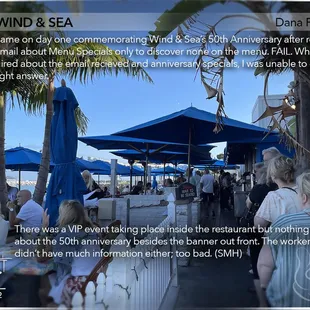 I specifically came for Wind &amp; Sea&apos;s 50th Anniversary Menu Specials but nothing. - Why even bother sending out an email promoting the event?