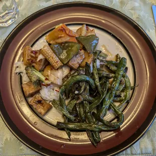 Family style fried bean curd and Mala string beans (to-go)