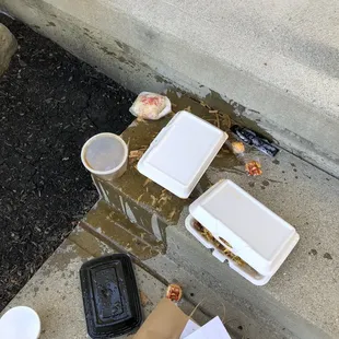 Mess from broken soup