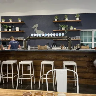 a view of the bar from the front