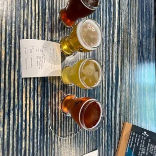 a flight of beers